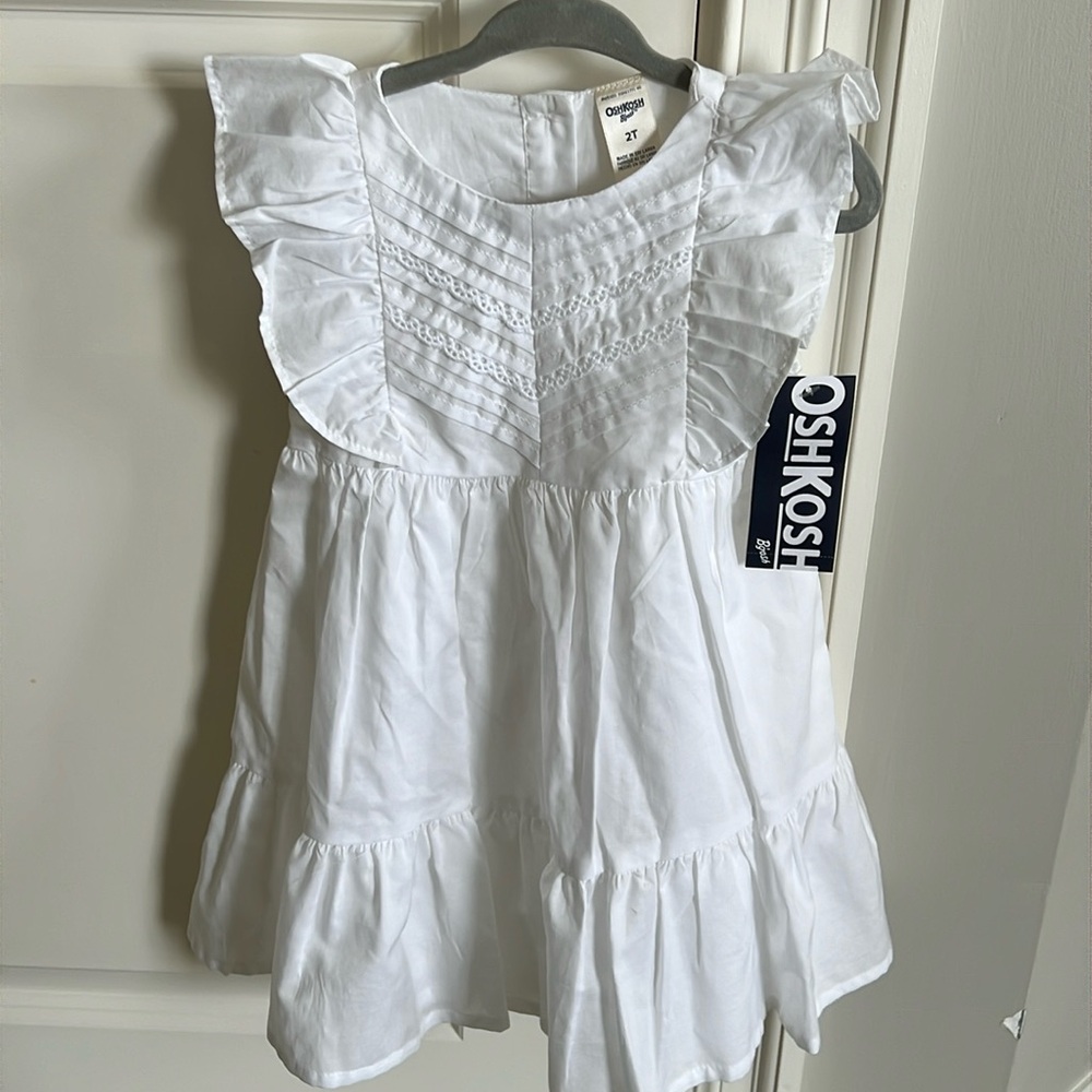 Oshkosh White Ruffle Dress 2T - NWT!